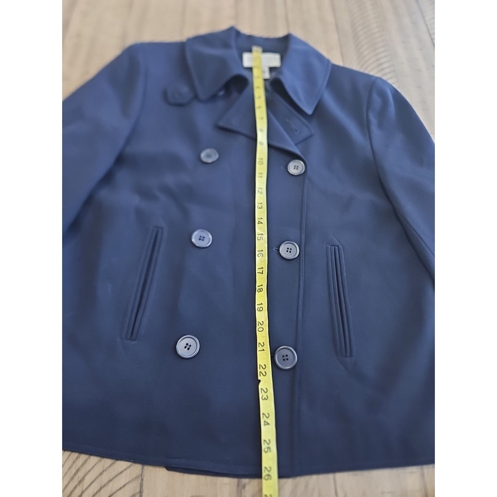 Vintage Talbots Jacket Peacoat 10 Navy Worsted Wool Double Breasted Classic Chic - Picture 7 of 8